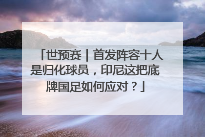 世预赛｜首发阵容十人是归化球员，印尼这把底牌国足如何应对？